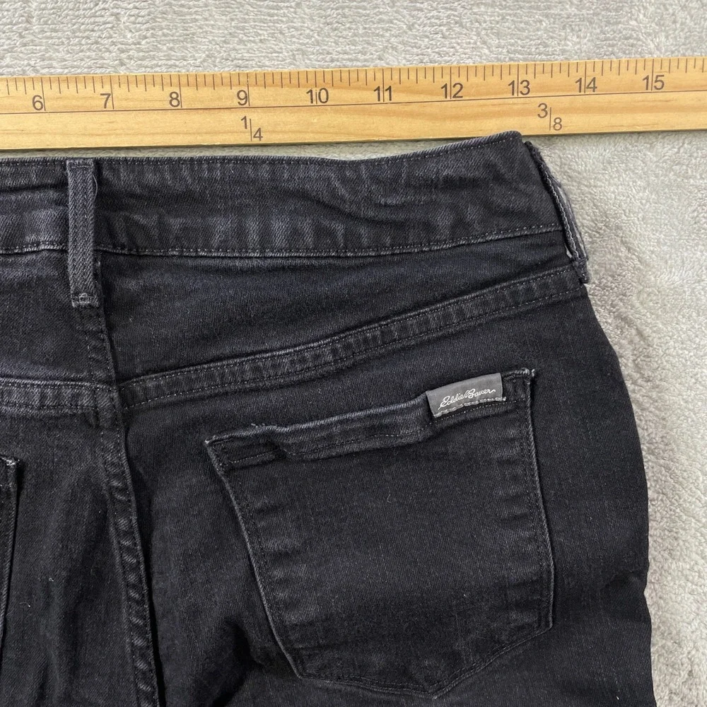 Eddie Bauer Jeans Curvy Womens 8‎ Black Boot Cut Stretch Denim Mid Rise Outdoor